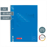 Collegeblock Premium Student Colour Code | A4, Lineatur 25, 80 Blatt, azur