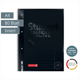 Collegeblock Premium Student Colour Code | A4, Lineatur 25, 80 Blatt, onyx