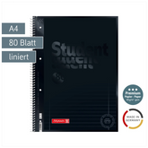 Collegeblock Premium Student Colour Code | A4, Lineatur 27, 80 Blatt, onyx