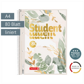 Collegeblock Premium Student „Bloom“ | A4, Lineatur 27, 80 Blatt