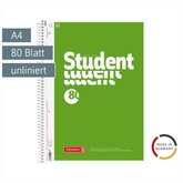 Collegeblock Student | A4, Lineatur 20, 80 Blatt, grün
