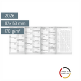 Jahresübersicht 2026 | 87×153 mm