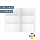 Adress-Registerheft | 70×110 mm, Karton, weiß