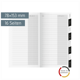Adress-Registerheft | 78×153 mm, Karton, weiß
