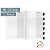 Adress-Registerheft | 135×200 mm, Karton, weiß