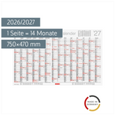 Schuljahreskalender 2026/2027 abwischbar | 750×470 mm