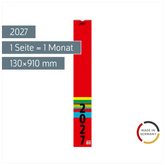 Streifenkalender 2027 | 130×910 mm, rot