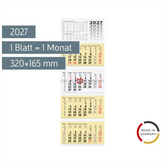 4-Monatskalender 2027 | chamois, 320×940 mm