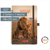 Buchkalender Familienplaner 2027 „Lions“ | A5, Papier