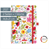 Buchkalender Familienplaner 2027 „Flowers“ | A5, Papier