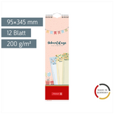 Geburtstagskalender | 95×345 mm, bunt