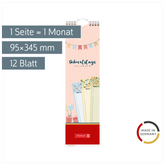 Geburtstagskalender | 95×345 mm, bunt