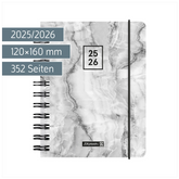 Schülerkalender 2025/2026 „Grey Marble“ | A6, Kunststoff