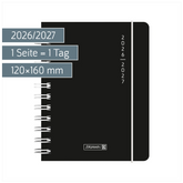 Schülerkalender 2026/2027 „Plain Black“ | A6, Kunststoff