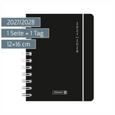 Schülerkalender 2027/2028 „Plain Black“ | A6, Kunststoff