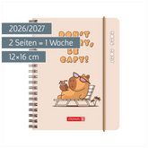 Schülerkalender 2026/2027 „Capy“ | A6, Kunststoff
