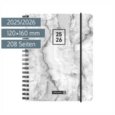 Schülerkalender 2025/2026 „Grey Marble“ | A6, Kunststoff