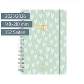 Schülerkalender 2025/2026 „Hearts“ | A5, Kunststoff