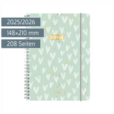 Schülerkalender 2025/2026 „Hearts“ | A5, Kunststoff