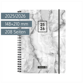 Schülerkalender 2025/2026 „Grey Marble“ | A5, Kunststoff