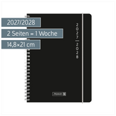 Schülerkalender 2027/2028 „Plain Black“ | A5, Kunststoff