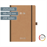 Schülerkalender 2025/2026 FACT!plus | A5, Karton, braun