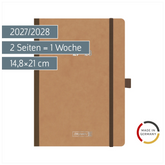 Schülerkalender 2027/2028 „Pressspan braun“ FACT!plus | A5, Karton