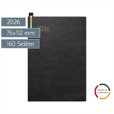 Taschenkalender Mod. 723 2026 | A7, Kunstleder, schwarz
