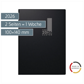 Taschenkalender TimeCenter Mod. 728 2026 | A6, Kunststoff, schwarz