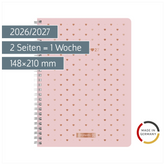 Schülerkalender Style 2026/2027 „Pretty Pink“ | A5, Kunststoff