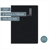 Buchkalender Premium Mod. 739 2027 „SlimLine“ | 170×240 mm, Kunststoff