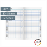 Monats-Ersatzkalendarium Mod. 750 2026 | 87×153 mm, Karton, weiß