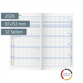 Monats-Ersatzkalendarium Mod. 750 2026 | 87×153 mm, Karton, weiß