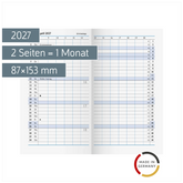 Monats-Ersatzkalendarium Mod. 750 2027 | 87×153 mm, Karton, weiß