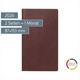Taschenkalender Mod. 750 2026 | A6, Kunstleder, bordeaux
