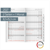Monats-Ersatzkalendarium Mod. 751 2027 | 8,7×15,3 cm, Karton, weiß