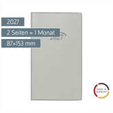 Taschenkalender Mod. 751 2027 | A6, Kunststoff, silber