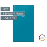 Taschenkalender Mod. 753 2027 | A6, Kunststoff, petrol