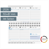 Wochen-Ersatzkalendarium Mod. 755 2026 | 153×87 mm, Karton, weiß