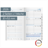 Wochen-Ersatzkalendarium Mod. 756 2026 | 87×153 mm, Karton, weiß