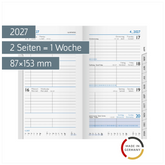 Wochen-Ersatzkalendarium Mod. 756 2027 | 87×153 mm, Karton, weiß