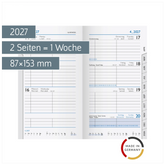 Wochen-Ersatzkalendarium Mod. 756 2027 | 87×153 mm, Karton, weiß