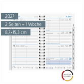 Wochen-Ersatzkalendarium Mod. 756 2027 | 8,7×15,3 cm, Karton, weiß