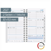 Wochen-Ersatzkalendarium Mod. 756 2027 | 87×153 mm, Karton, weiß