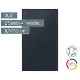 Taschenkalender Mod. 756 2027 | A6, Leder, schwarz