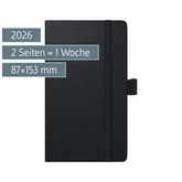 Taschenkalender Kompagnon Mod. 756 66 2026 | A6, Kunststoff, schwarz