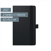 Taschenkalender Kompagnon Mod. 756 66 2027 | A6, Kunststoff, schwarz
