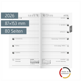 Wochen-Ersatzkalendarium Mod. 758 2026 | 87×153 mm, Karton, weiß