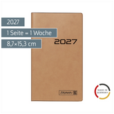 Taschenkalender Mod. 758 2027 | A6, Karton, braun