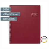 Buchkalender Mod. Manager Wt 7 weektimer 2026 | 210×260 mm, Kunststoff, weinrot